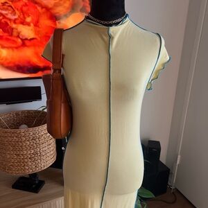 THE LINE BY K BUTTER YELLOW DRESS REVOLVE FADED YELLOW TURQUOISE SCOUT MERROW